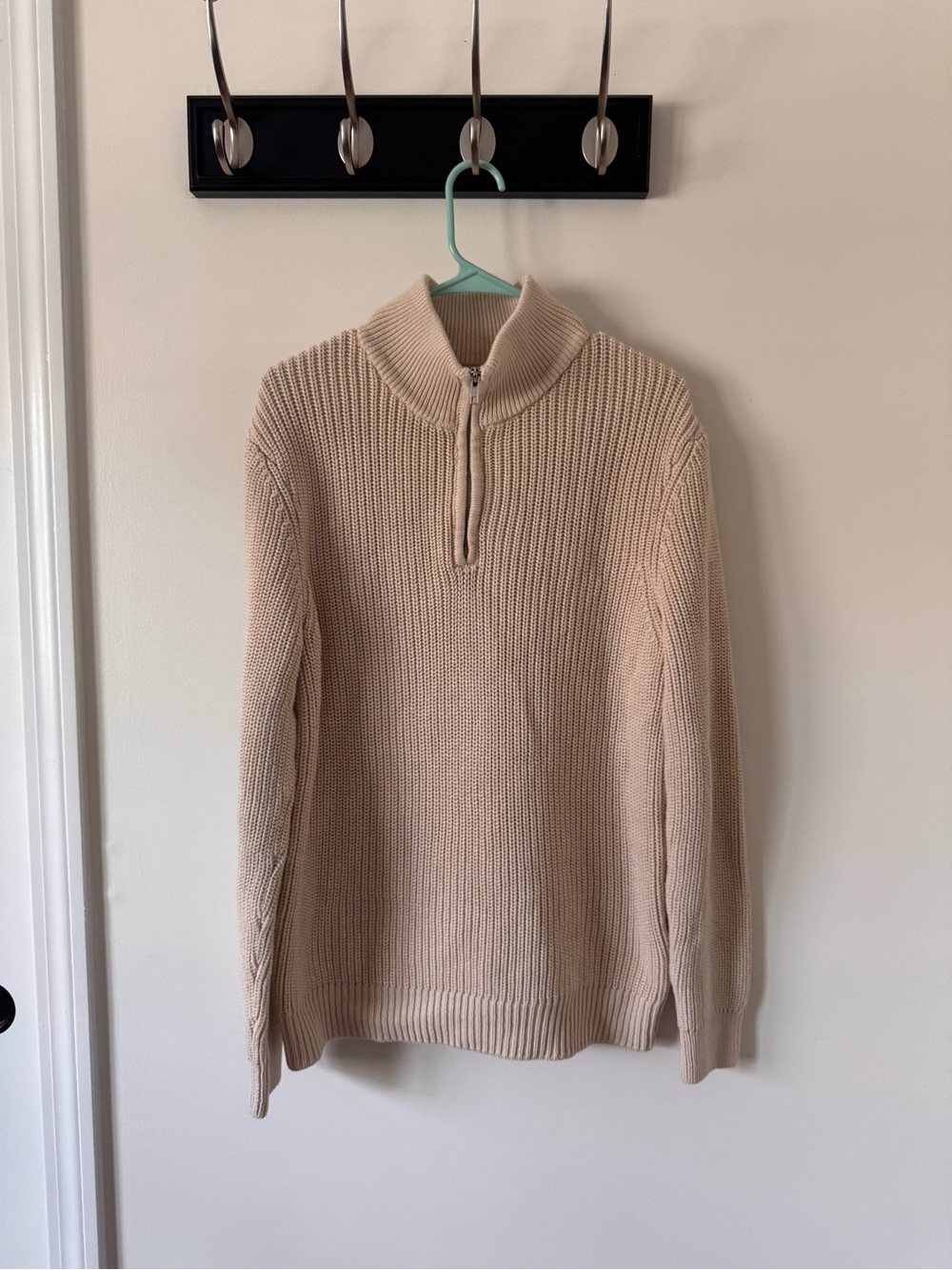 Quince Cream Ribbed Knit Top